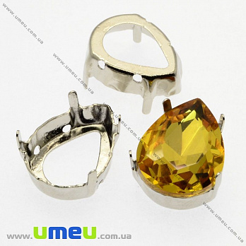 Оправа-цапи під Ріволі Крапля, 18х13 мм, Темне срібло (OSN-009646)