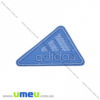 Термоаппликация Adidas, 5х3 см, Голубая, 1 шт (APL-031684)