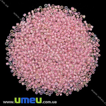 Бісер китайський дрібний, 12/0, Рожевий АВ профарбованих, 2 мм (BIS-008663)