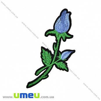 Термоаппликация Роза голубая, 13х5 см, 1 шт (APL-025795)