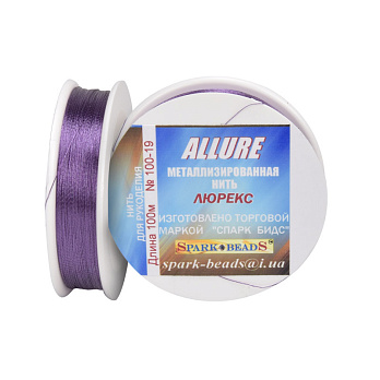 Нитка металізована Люрекс Allure кругла, Фіолетова, 100 м (MUL-010658)