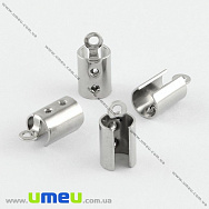 Зажим для шнура из нержавеющей стали, 11х5 мм, Темное серебро (STL-012757)