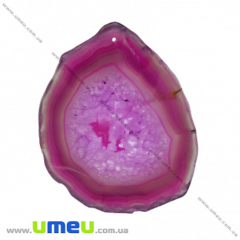 Зріз Агата, Рожевий, 88х73 мм (POD-032534)