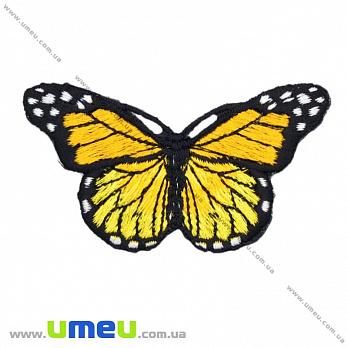 Термоаппликация Бабочка, 7,5х4,5 см, Желтая, 1 шт (APL-016369)