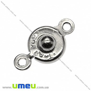 [Архів] Замок-кнопка, Темне срібло, 14х7,5 мм (ZAM-009244)