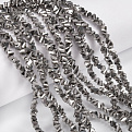 Бусины стеклянные скол (крошка), 4 мм, Серебристые (BUS-060938)