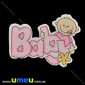 Декоративный деревянный элемент Baby, 48х35 мм, Розовый (DIF-022377)