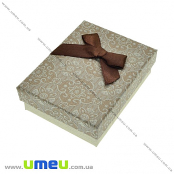 Подарочная коробочка Прямоугольная с узором, 9х7х3 см, Коричневая, 1 шт (UPK-023107)