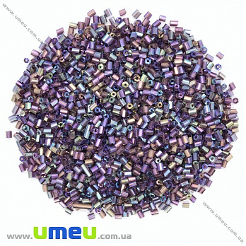 Бисер китайский рубка, 2,2 мм, Фиолетовый АВ прозрачный, 25 г (BIS-026183)