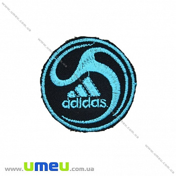 Термоаппликация Adidas, 5 см, Голубая, 1 шт (APL-027700)