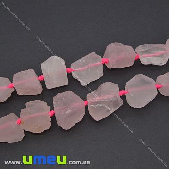 [Архів] Намистини з натурального каменю Кварц необроблений, 39 см (BUS-035455)