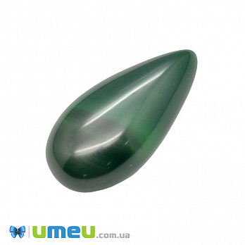 Кабошон нат. камінь Агат зелений, Крапля, 29,3 х15 мм (KAB-050678)