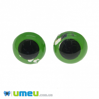 Глазки со штифтом круглые (с заглушками) УЦЕНКА, 16 мм, Зеленые, 1 комплект (DIF-041760)