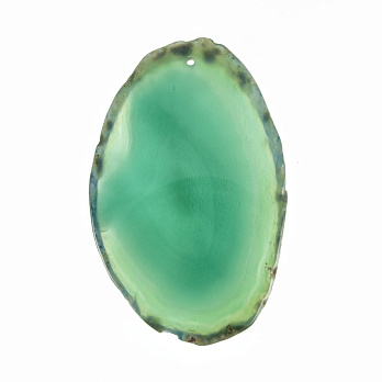 Зріз Агату, Зелений, 72х47 мм (POD-009210)