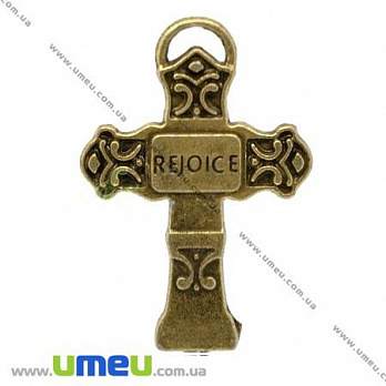 [Архів] Підвіска металева Хрест, Антична бронза, 33х23 мм (POD-003350)