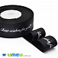 Репсова стрічка Best wishes for you, 25 мм, Чорна, 1 м (LEN-048587)