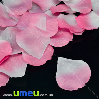 Лепестки розы, 50х50 мм, Розово-белые, 10 г (DIF-015336)