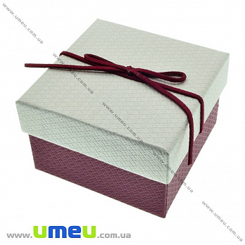 Подарочная коробочка Квадратная, 8,5х8,5х6 см, Бордовая, 1 шт (UPK-023092)