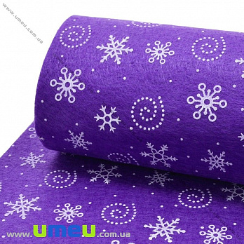 Фетр Снежинки 1 мм, 10х15 см, Фиолетовый, 1 шт (FLT-030349)