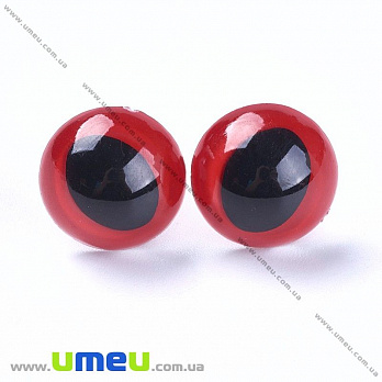 Глазки со штифтом круглые (с заглушками), 15 мм, Красные, 1 комплект (DIF-030537)