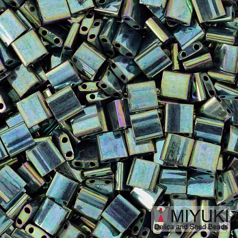Бісер японський Miyuki TILA №468, 5х5 мм, Ірис зелений (BIS-053205)