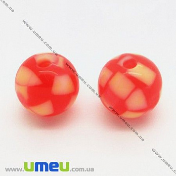 [Архів] Намистина пластикова Кругла, 12 мм, Червона (BUS-003583)