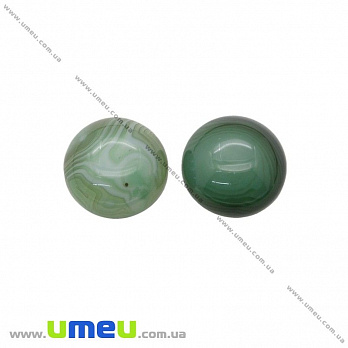 Кабошон нат. камень Агат зеленый, Круглый, 16 мм, 1 шт (KAB-020317)