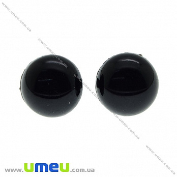 Глазки со штифтом круглые (с заглушками), 10 мм, Черные, 1 комплект (DIF-030533)