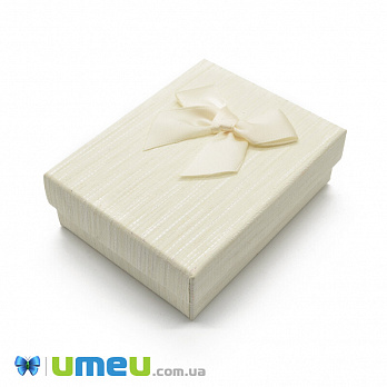 Подарункова коробочка Прямокутна в смужку, 9х7х3 см, Кремова (UPK-042818)