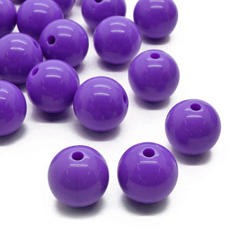 Намистини пластикові Круглі, 16 мм, Фіолетові (BUS-060810)