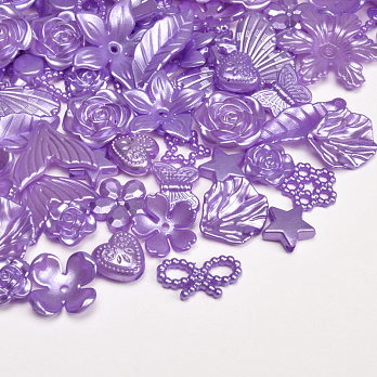 Бусины пластиковые,  Микс сиреневый (BUS-061993)