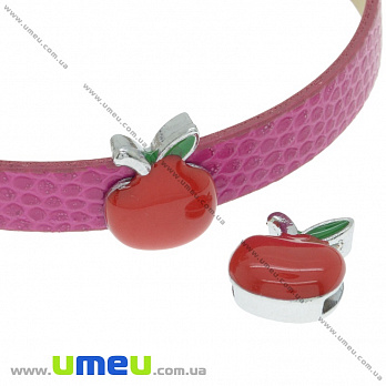 [Архів] Намистина під ремінець Яблуко, 12х11 мм, Темне срібло (BUS-036260)