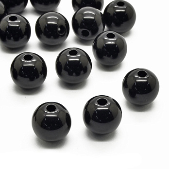 Намистини для сумок ОПТ, Пластикові, Круглі, 10 мм, Чорні (BUS-060735)