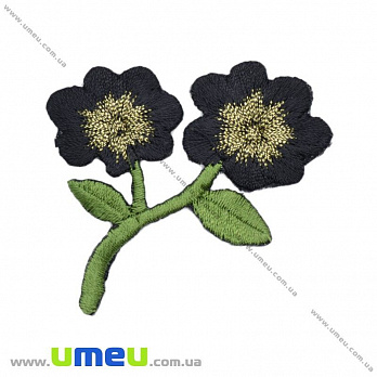 Термоаппликация Цветы черные, 6х5 см, 1 шт (APL-016411)