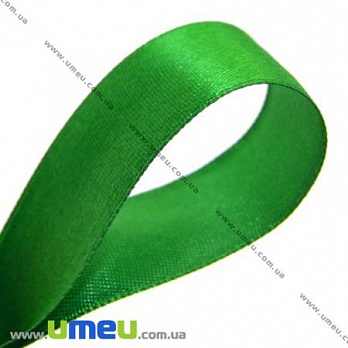 Атласная лента, 20 мм, Зеленая, 1 м (LEN-008129)