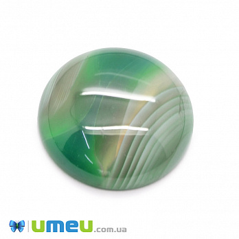 Кабошон нат. камінь Агат зелений, Круглий, 20,4 мм (KAB-049971)