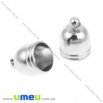 Колпачок металлический, 9х6 мм, Светлое серебро (OBN-031342)