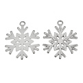 Подвеска из нерж. стали Снежинка, 33,5х27 мм, Темное серебро (STL-060684)