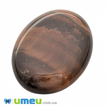 Кабошон нат. камінь Бичаче око, Овал, 40,4х30,2 мм (KAB-050586)