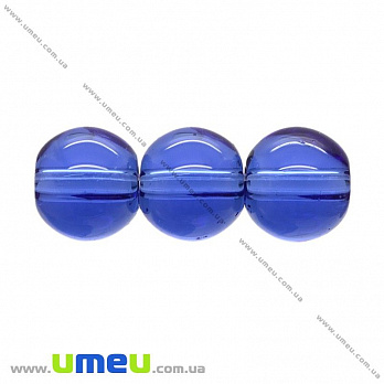 Бусина стеклянная Круглая, 4 мм, Синяя, 1 низка (BUS-000945)
