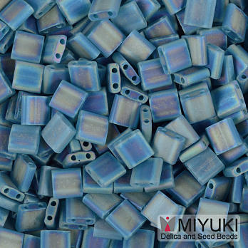 Бісер японський Miyuki TILA №2405FR, 5х5 мм, Бірюзовий матовий АВ (BIS-053219)