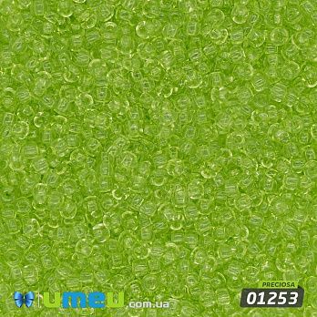 Бісер чеський №151/01253, Салатовий, Прозорий, 10/0 (BIS-043749)