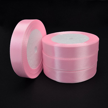 Атласна стрічка, 15 мм, Рожева (LEN-060349)