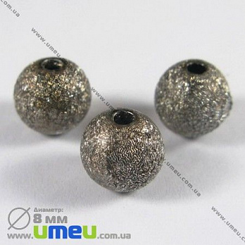 [Архів] Намистина пластикова Металік, 10 мм, Кругла, Мікс (BUS-001650)