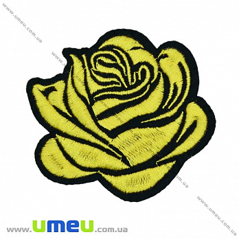 Термоаппликация Роза желтая, 7,5х7 см, 1 шт (APL-029986)