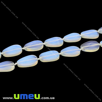 [Архів] Намистина натуральний камінь опал (Місячний камінь), 18х13 мм, Овальний плоска (BUS-032379)