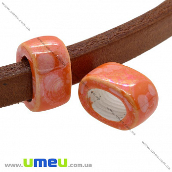 Бусина Regaliz (Licorice) керамическая, 19х10х13 мм, Оранжевая, 1 шт (BUS-010524)