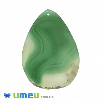 Зріз Агата, Зелений, 66х48 мм (POD-009337)