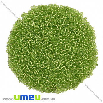 Бісер китайський дрібний, 12/0, Салатовий блискучий, 2 мм (BIS-018305)