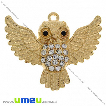 [Архів] Підвіска металева Сова, Золото, 41х51 мм (POD-007954)